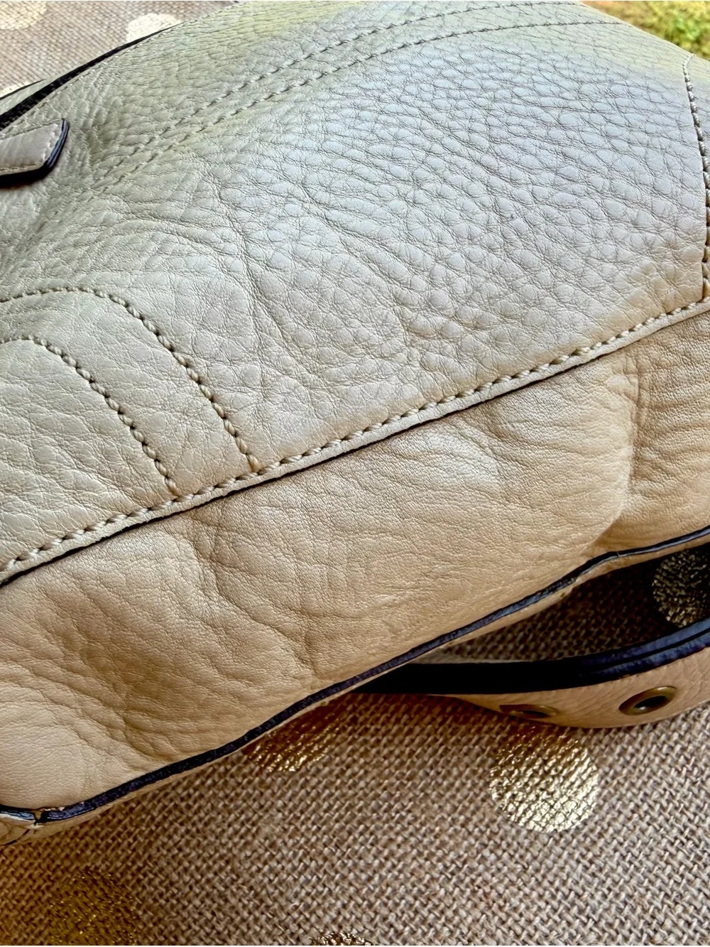 Vintage Coach Legacy Pebble Leather Crossbody Sling Shoulder Bag Purse Beige